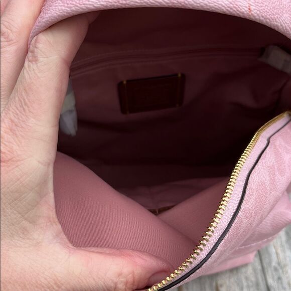 Coach Taylor Small Backpack In Signature Canvas With Charms Bag Powder Pink main image 5